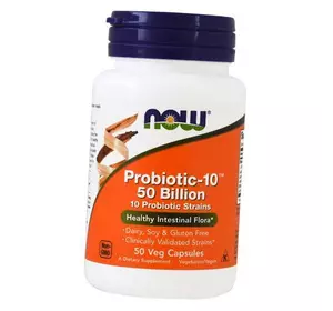 Пробиотики, Probiotic-10 50 Billion, Now Foods  50вегкапс (69128013)