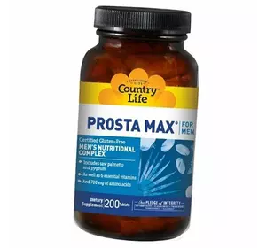 Комплекс для поддержки мужского здоровья, Prosta Max For Men, Country Life  200таб (36124002)