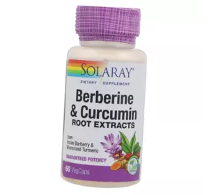 Бирберин и Куркумин, Berberine & Curcumin, Solaray  60вегкапс (71411037)