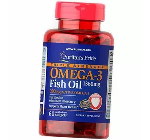 Омега 3, Omega-3 Fish Oil 1400, Puritan's Pride  60гелкапс (67367012)