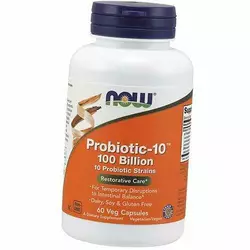 Смесь Пробиотиков, Probiotic-10 100 Billion, Now Foods  60вегкапс (69128012)
