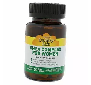 Дегидроэпиандростерон для женщин, DHEA Complex for Women, Country Life  60вегкапс (72124007)