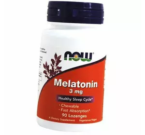 Мелатонин, Melatonin 3 Lozenges, Now Foods  90леденцов Мята (72128012)
