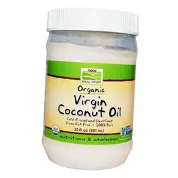 Органическое натуральное кокосовое масло, Organic Virgin Coconut Oil, Now Foods  591мл (05128022)