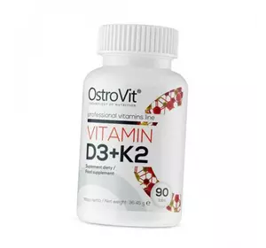 Витамин Д3 К2, Vitamin D3 + K2, Ostrovit  90таб (36250010)