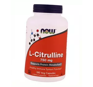 Цитруллин, Поддерживает метаболизм белков, L-Citrulline 750, Now Foods  180вегкапс (27128005)