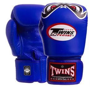 Перчатки боксерские кожаные FBGVL3-25 Twins  16oz Синий (37426144)