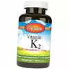 Витамин К2, Менахинон-7, Vitamin K2 MK-7 45, Carlson Labs  180гелкапс (36353094)