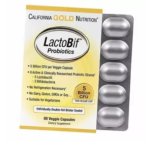 Пробиотики, LactoBif Probiotics 5 Billion, California Gold Nutrition  60вегкапс (69427001)