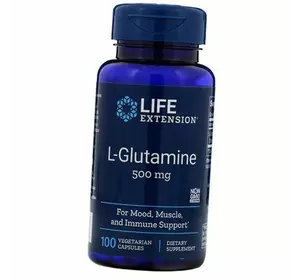 L-Глютамин, L-Glutamine 500, Life Extension  100вегкапс (32346001)