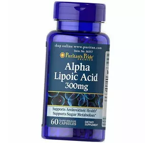 Альфа Липоевая кислота капсулы, Alpha Lipoic Acid 300 Caps, Puritan's Pride  60капс (70367004)
