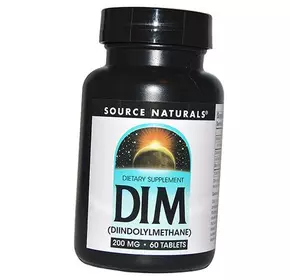 Дииндолилметан таблетки, DIM 200, Source Naturals  60таб (72355036)