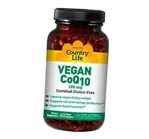 Веган Коензим Q10, Vegan CoQ10 100, Country Life  60вег.гелкапс (70124006)