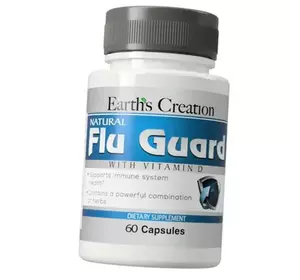 Натуральные витамины для иммунитета, Flu Guard, Earth's Creation  60капс (71604001)