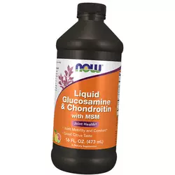 Жидкий Глюкозамин Хондроитин и МСМ, Liquid Glucosamine & Chondroitin, Now Foods  474мл Цитрус (03128004)