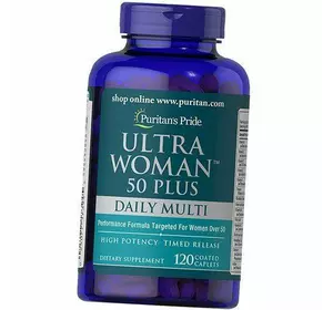Женские Мультивитамины 50 +, Ultra Woman 50 Plus Multi-Vitamin, Puritan's Pride  120каплет (36367127)