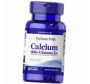 Карбонат Кальция с Витамином Д3, Calcium Carbonate + Vitamin D, Puritan's Pride  60каплет (36367223)