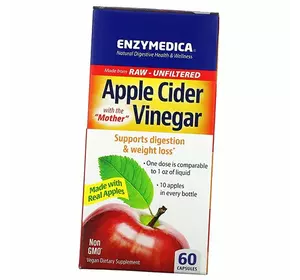 Органический Яблочный Уксус, Apple Cider Vinegar, Enzymedica  60капс (72466009)