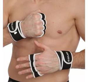 Перчатки атлетические для поднятия веса ZG-3616   L Черно-белый (35363017)