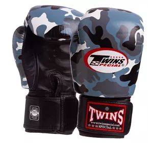 Перчатки боксерские кожаные FBGVL3-ARMY Twins  12oz Серый (37426150)