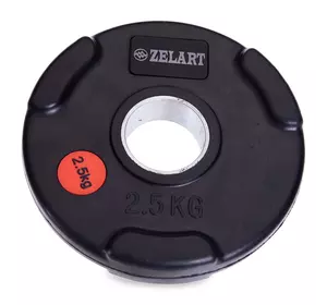 Блины (диски) обрезиненные Z-HIT TA-5160 Zelart  2,5кг  Черный (58363139)