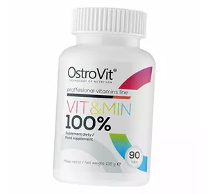 Мультивитамины, Vit & Min 100% , Ostrovit  30таб (36250005)