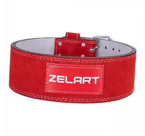 Пояс атлетический кожаный SB-165159 Zelart  XXL Красный (34363018)