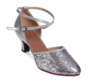 Обувь для бальных танцев женская Латина с закрытым носком DN-3694 Zelart  34 Серебряный (06363065)