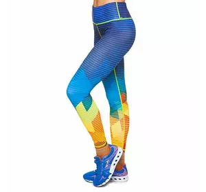 Лосины для фитнеса и йоги с принтом YH102 Domino  L Сине-желтый (06507002)