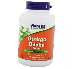 Экстракт Гинкго Билоба, Ginkgo Biloba 60, Now Foods  120вегкапс (71128009)