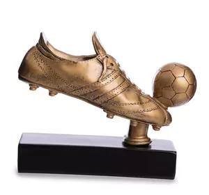 Статуэтка наградная Бутса с мячем C-1346-A     Черно-золотой (33429085)