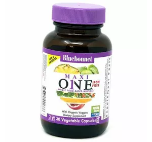 Мультивитамины без железа, Maxi One Iron-Free, Bluebonnet Nutrition  30вегкапс (36393101)