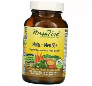 Комплекс витаминов для мужчин после 55 лет, Multi for Men 55+ Iron Free, Mega Food  60таб (36343018)
