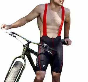 Велошорты мужские с лямками VFG1   XL Черно-красный (60399004)