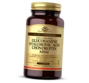 Глюкозамин Хондроитин МСМ плюс Гиалуроновая кислота, Glucosamine Hyaluronic Acid Chondroitin MSM, Solgar  120таб (03313001)