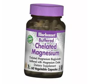Буферизованный хелатный магний, Buffered Chelated Magnesium, Bluebonnet Nutrition  60вегкапс (36393060)