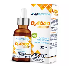 Жидкий Витамин Д3, Vitamin D3 4000 Drops, All Nutrition  30мл (36003023)