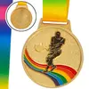 Медаль спортивная с лентой цветная Большой теннис C-0338     Золотой (33508324)