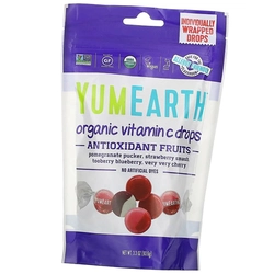 Органические Леденцы, Organic Vitamin C Drops, YumEarth  93г Фруктовый (05608004)