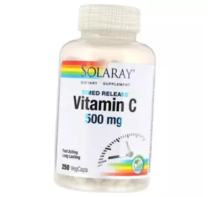 Витамин С с замедленным высвобождением, Timed Release Vitamin C 500, Solaray  250вегкапс (36411059)