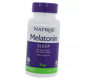 Мелатонин, постепенное высвобождение, Melatonin Time Release 3, Natrol  100таб (72358005)