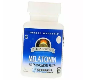 Мелатонин, Melatonin 1, Source Naturals  100леденцов Мята (72355002)