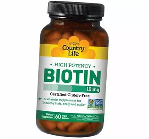 Биотин, Biotin 10000, Country Life  60вегкапс (36124046)