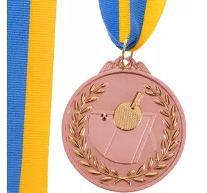 Медаль спортивная с лентой двухцветная Настольный теннис C-7028 FDSO    Бронзовый (33508338)