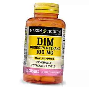 Дииндолилметан, Dim Diindolylmethane 100, Mason Natural  60капс (72529009)