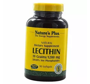Лецитин из сои, Lecithin 1200, Nature's Plus  90гелкапс (72375001)