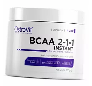 Аминокислоты для спорта, BCAA Instant, Ostrovit  200г Без вкуса (28250008)