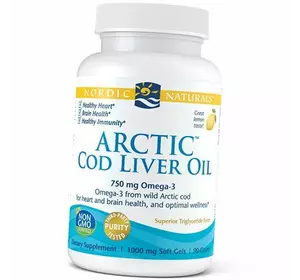 Масло печени арктической трески, Arctic Cod Liver Oil Softgel, Nordic Naturals  90гелкапс Лимон (67352040)