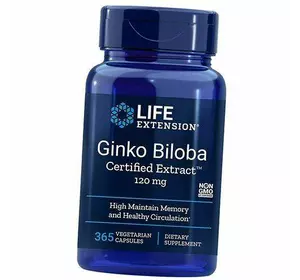 Гинкго Билоба, Ginkgo Biloba 120, Life Extension  365вегкапс (71346004)
