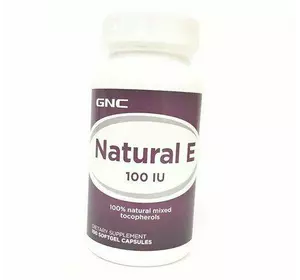 Натуральный Витамин Е, Natural Vitamin E 100, GNC  100гелкапс (36120166)